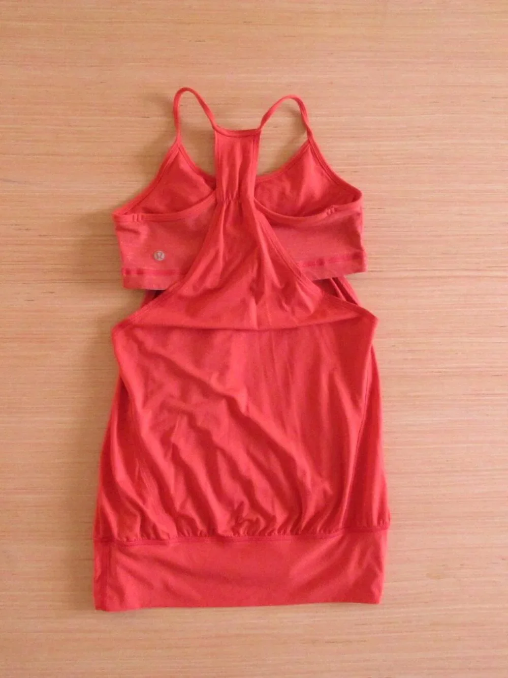 Lululemon No Limits Tank Persimmon Red‑Orange Women’s Size 6 Built‑In Bra